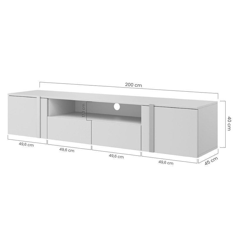 Szafka RTV wisząca Verica 200 cm - dąb biszkoptowy Szafka RTV wisząca Verica 200 cm - dąb biszkoptowy