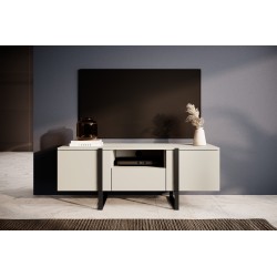 Szafka RTV Verica 150 cm - kaszmir / czarne nóżki Szafka RTV Verica 150 cm - kaszmir / czarne nóżki