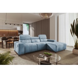Elegant Verona I Corner Sofa with Sleeping Function - Velvet, Vena 6 | Your Perfect Furniture