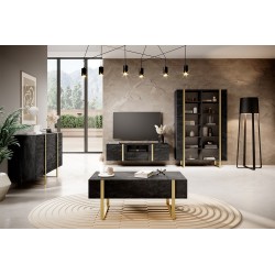 Szafka RTV wisząca Verica 150 cm - czarny beton