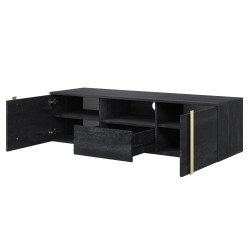 Szafka RTV wisząca Verica 150 cm - czarny beton