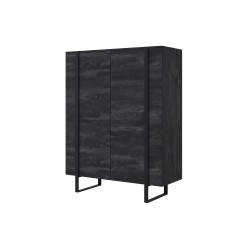 Komoda Verica 120 cm - czarny beton, metalowe nogi