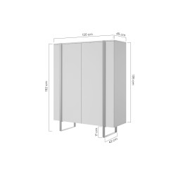 Komoda Verica 120 cm z metalowymi nogami - kaszmir / czarne nóżki Komoda Verica 120 cm z metalowymi nogami - kaszmir / czarne nóżki