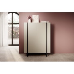 Komoda Verica 120 cm z metalowymi nogami - kaszmir / czarne nóżki Komoda Verica 120 cm z metalowymi nogami - kaszmir / czarne nóżki