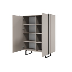 Komoda Verica 120 cm z metalowymi nogami - kaszmir / czarne nóżki Komoda Verica 120 cm z metalowymi nogami - kaszmir / czarne nóżki