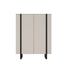 Komoda Verica 120 cm z metalowymi nogami - kaszmir / czarne nóżki Komoda Verica 120 cm z metalowymi nogami - kaszmir / czarne nóżki