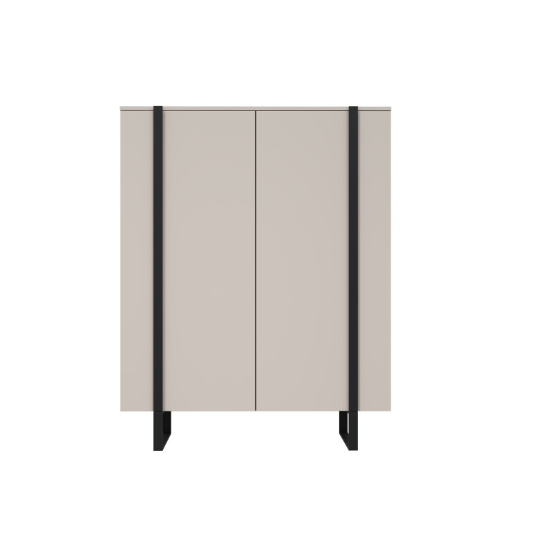 Komoda Verica 120 cm z metalowymi nogami - kaszmir / czarne nóżki Komoda Verica 120 cm z metalowymi nogami - kaszmir / czarne nóżki