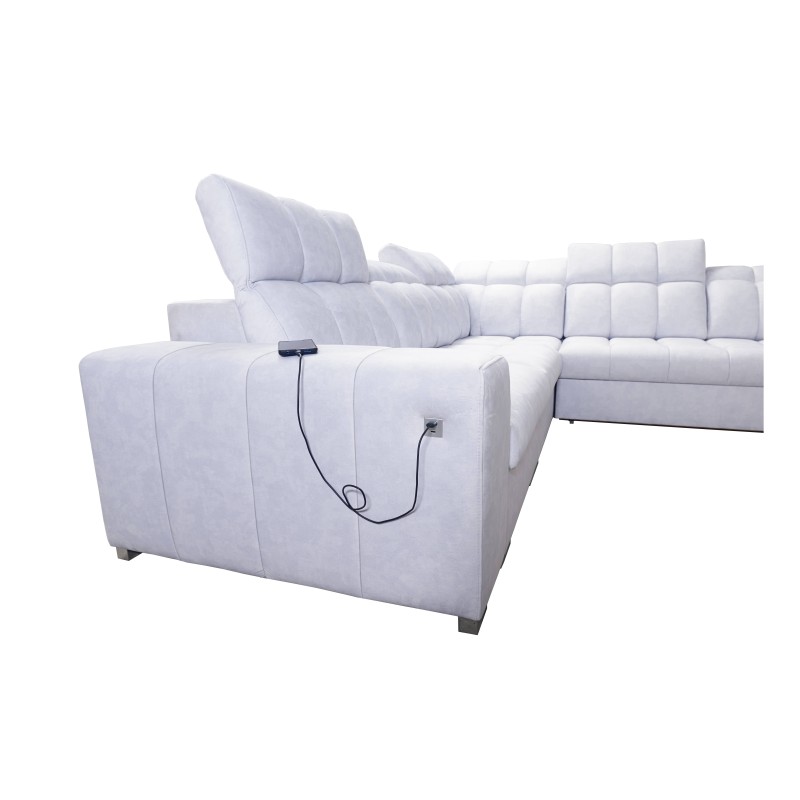 Prisma III corner sofa with sleeping function and USB port – comfort and style in one piece of furniture Prisma III corner sofa with sleeping function and USB port – comfort and style in one piece of furniture