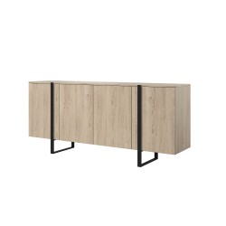 Komoda Verica 200 cm - dąb biszkoptowy z czarnymi nogami