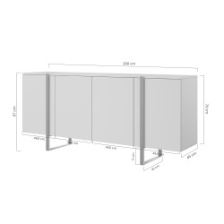 Komoda Verica 200 cm - dąb biszkoptowy z czarnymi nogami Komoda Verica 200 cm - dąb biszkoptowy z czarnymi nogami