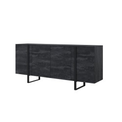 Komoda Verica 200 cm na metalowych nogach - czarna