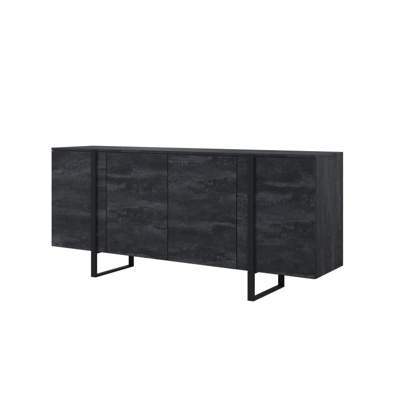 Komoda Verica 200 cm na metalowych nogach - czarne nóżki / czarne nóżki Komoda Verica 200 cm na metalowych nogach - czarne nóżki / czarne nóżki