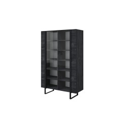 Witryna Verica 120 cm - czarny beton, metalowe nogi