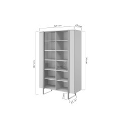 Witryna Verica 120 cm z metalowymi nogami - czarny beton / czarne nóżki Witryna Verica 120 cm z metalowymi nogami - czarny beton / czarne nóżki