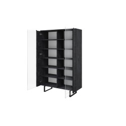 Witryna Verica 120 cm z metalowymi nogami - czarny beton / czarne nóżki Witryna Verica 120 cm z metalowymi nogami - czarny beton / czarne nóżki