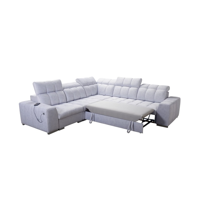 Prisma III corner sofa with sleeping function and USB port – comfort and style in one piece of furniture Prisma III corner sofa with sleeping function and USB port – comfort and style in one piece of furniture