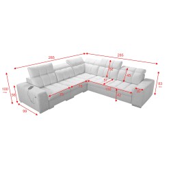 Prisma III corner sofa with sleeping function and USB port – comfort and style in one piece of furniture Prisma III corner sofa with sleeping function and USB port – comfort and style in one piece of furniture