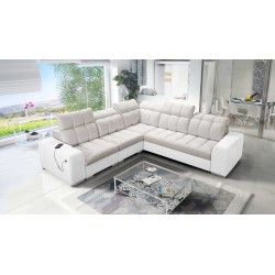 Prisma III corner sofa with sleeping function and USB port – comfort and style in one piece of furniture Prisma III corner sofa with sleeping function and USB port – comfort and style in one piece of furniture