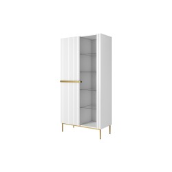 Witryna Nicole 100 cm - biały mat, złote nóżki