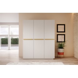 Szafa Nicole 150 cm - biały mat, złote uchwyty Szafa Nicole 150 cm - biały mat, złote uchwyty