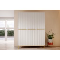 Szafa Nicole 150 cm - biały mat, złote uchwyty Szafa Nicole 150 cm - biały mat, złote uchwyty
