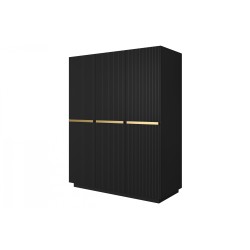 Szafa Nicole 150 cm - czarny mat, złote uchwyty
