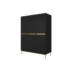Szafa Nicole 150 cm - czarny mat, złote nóżki