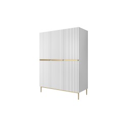Szafa Nicole 150 cm - biały mat, złote nóżki