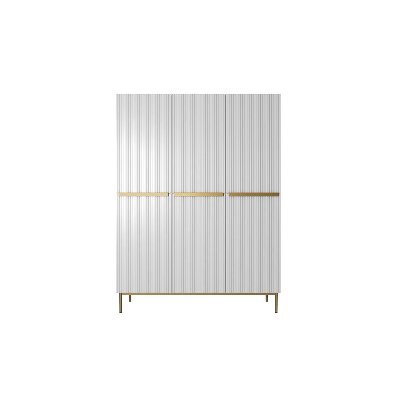Szafa Nicole 150 cm - biały mat, złote nóżki Szafa Nicole 150 cm - biały mat, złote nóżki