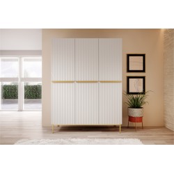 Szafa Nicole 150 cm - biały mat, złote nóżki Szafa Nicole 150 cm - biały mat, złote nóżki