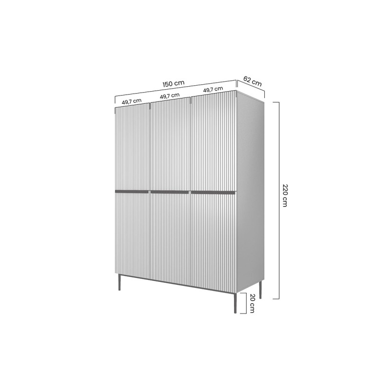 Szafa Nicole 150 cm - czarny mat, minimalistyczny design Szafa Nicole 150 cm - czarny mat, minimalistyczny design