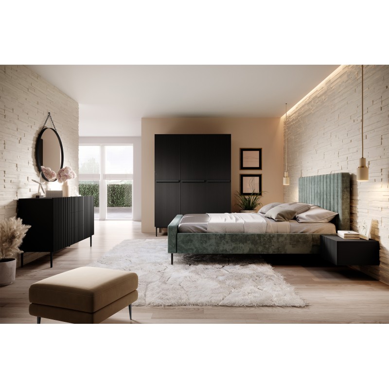 Szafa Nicole 150 cm - czarny mat, minimalistyczny design Szafa Nicole 150 cm - czarny mat, minimalistyczny design