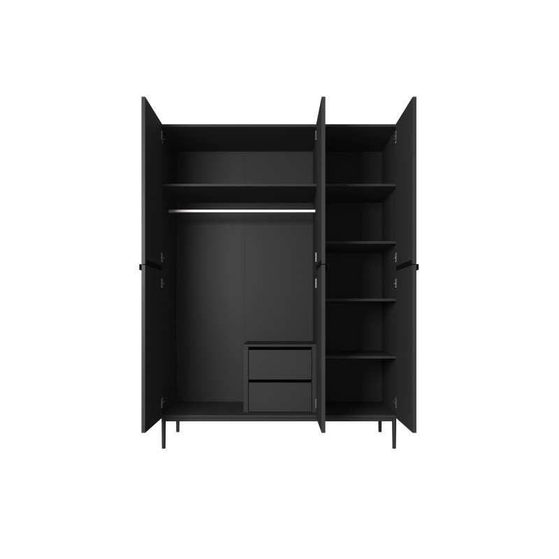 Szafa Nicole 150 cm - czarny mat, minimalistyczny design Szafa Nicole 150 cm - czarny mat, minimalistyczny design