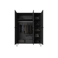 Szafa Nicole 150 cm - czarny mat, minimalistyczny design Szafa Nicole 150 cm - czarny mat, minimalistyczny design