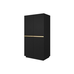Szafa Nicole 100 cm z szufladami - czarny mat / złote