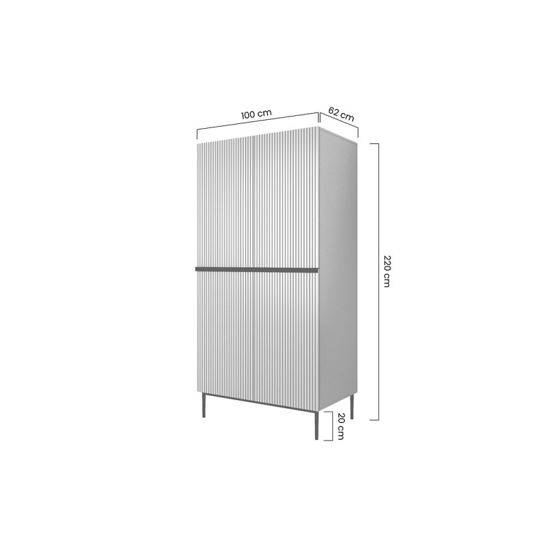 Szafa Nicole 100 cm - czarny mat / złote nóżki Szafa Nicole 100 cm - czarny mat / złote nóżki