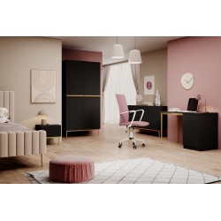 Szafa Nicole 100 cm - czarny mat / złote nóżki Szafa Nicole 100 cm - czarny mat / złote nóżki