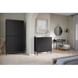 Szafa Nicole 100 cm - czarny mat, nowoczesny styl Szafa Nicole 100 cm - czarny mat, nowoczesny styl