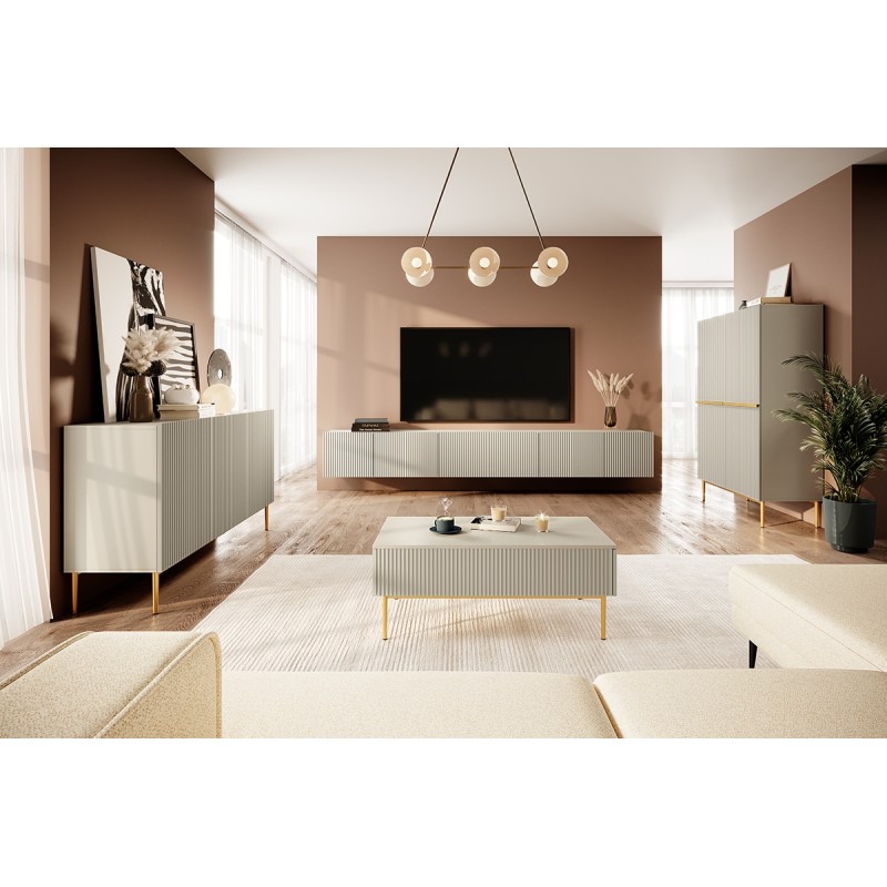 Kredens Nicole 100 cm - kaszmir / złote nóżki Kredens Nicole 100 cm - kaszmir / złote nóżki
