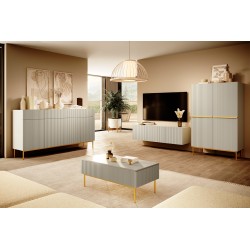 Kredens Nicole 100 cm - kaszmir / złote nóżki Kredens Nicole 100 cm - kaszmir / złote nóżki