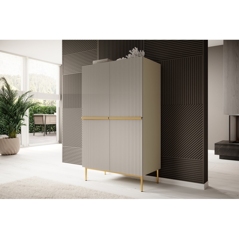 Kredens Nicole 100 cm - kaszmir / złote nóżki Kredens Nicole 100 cm - kaszmir / złote nóżki