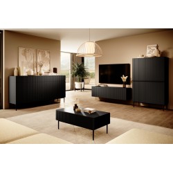 Kredens Nicole 100 cm - czarny mat / czarne nóżki Kredens Nicole 100 cm - czarny mat / czarne nóżki