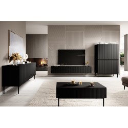 Kredens Nicole 100 cm - czarny mat / czarne nóżki Kredens Nicole 100 cm - czarny mat / czarne nóżki