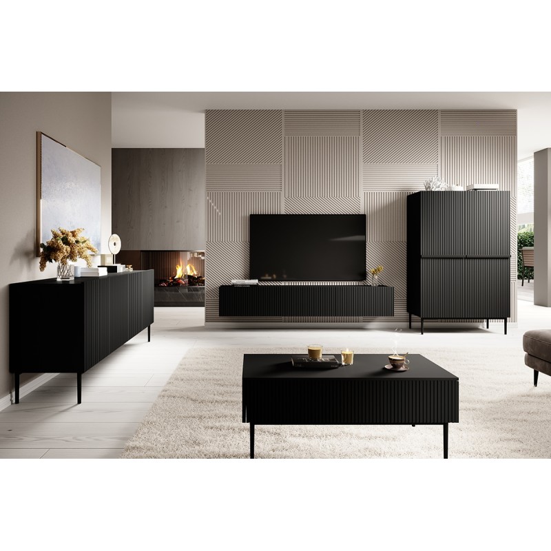 Kredens Nicole 100 cm - czarny mat / czarne nóżki Kredens Nicole 100 cm - czarny mat / czarne nóżki