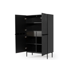Kredens Nicole 100 cm - czarny mat / czarne nóżki Kredens Nicole 100 cm - czarny mat / czarne nóżki