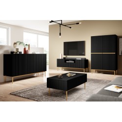 Kredens Nicole 100 cm - czarny mat / złote nóżki Kredens Nicole 100 cm - czarny mat / złote nóżki