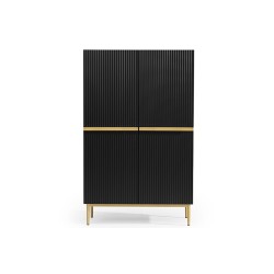 Kredens Nicole 100 cm - czarny mat / złote nóżki Kredens Nicole 100 cm - czarny mat / złote nóżki