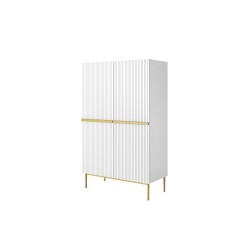 Kredens Nicole 100 cm - biały mat, złote nóżki