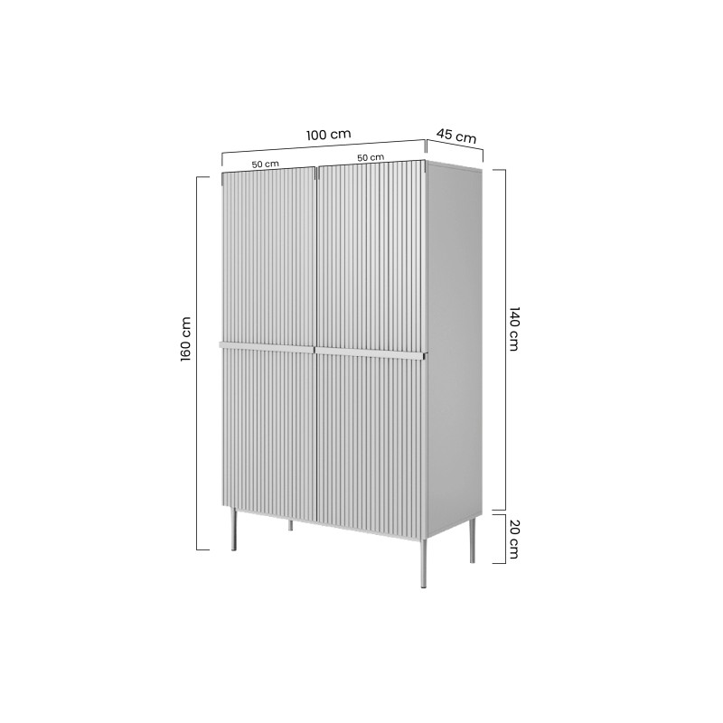 Kredens Nicole 100 cm - biały mat / złote nóżki Kredens Nicole 100 cm - biały mat / złote nóżki