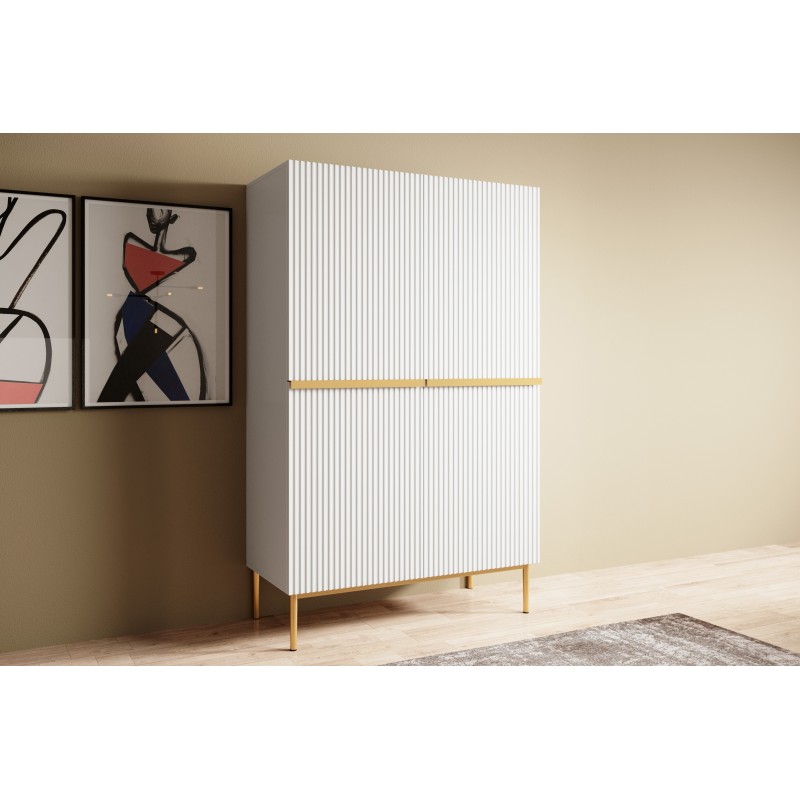 Kredens Nicole 100 cm - biały mat / złote nóżki Kredens Nicole 100 cm - biały mat / złote nóżki